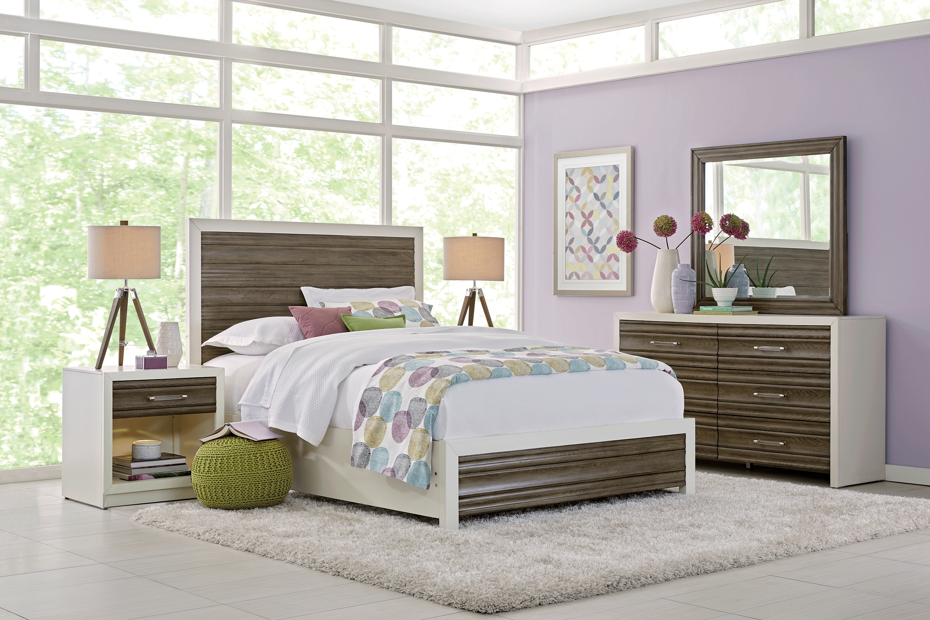 Santa Fiora White 3 Pc Queen Panel Bed - Thumbnail - Image 2