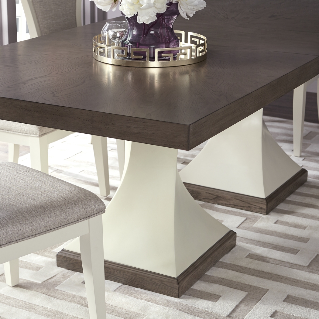 Santa Fiora White 7 Pc Rectangle Dining Room - Thumbnail - Image 4