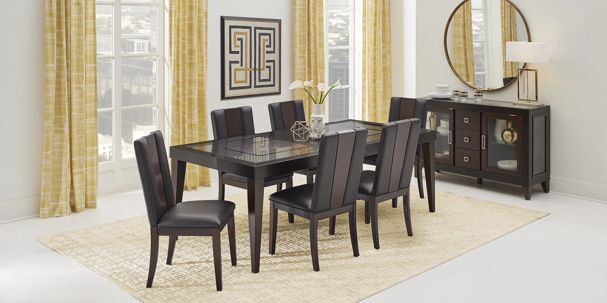 Savona Chocolate 5 Pc Rectangle Dining Room with Wood Back Chairs - Thumbnail - Image 2