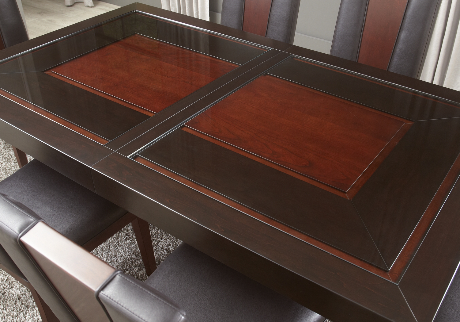 Savona Chocolate 5 Pc Rectangle Dining Room with Open Back Chairs - Thumbnail - Image 5