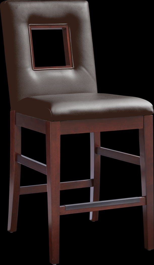 Savona Chocolate Upholstered Counter Height Stool - Thumbnail - Image 1