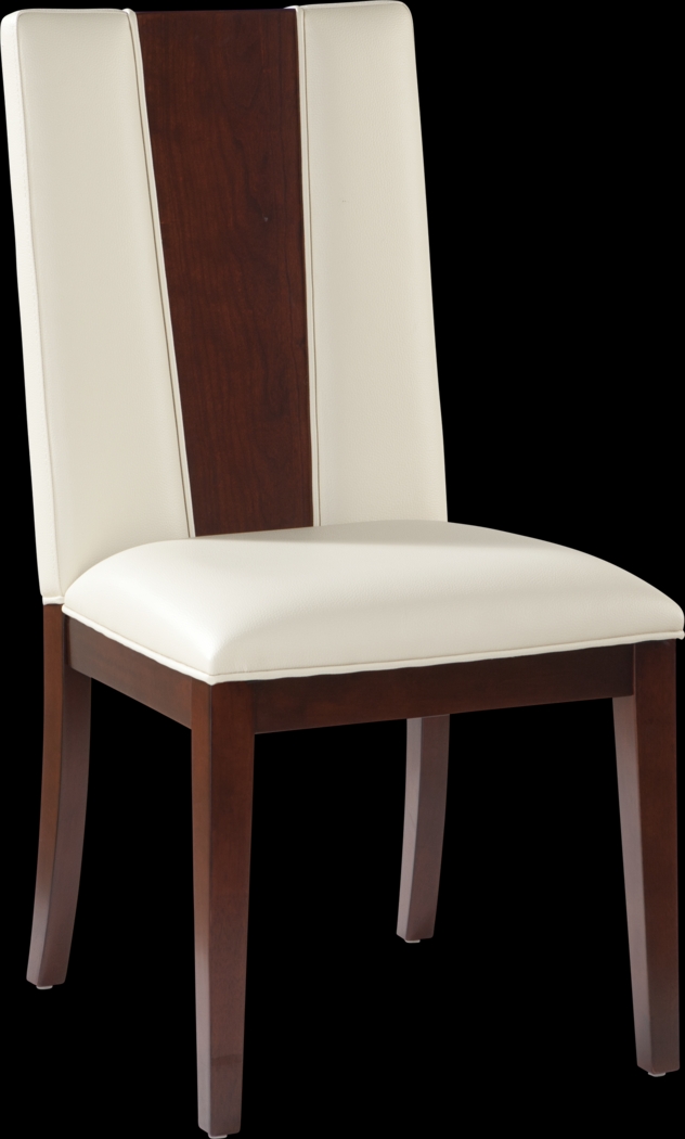 Savona Ivory Wood Back Side Chair - Thumbnail - Image 1