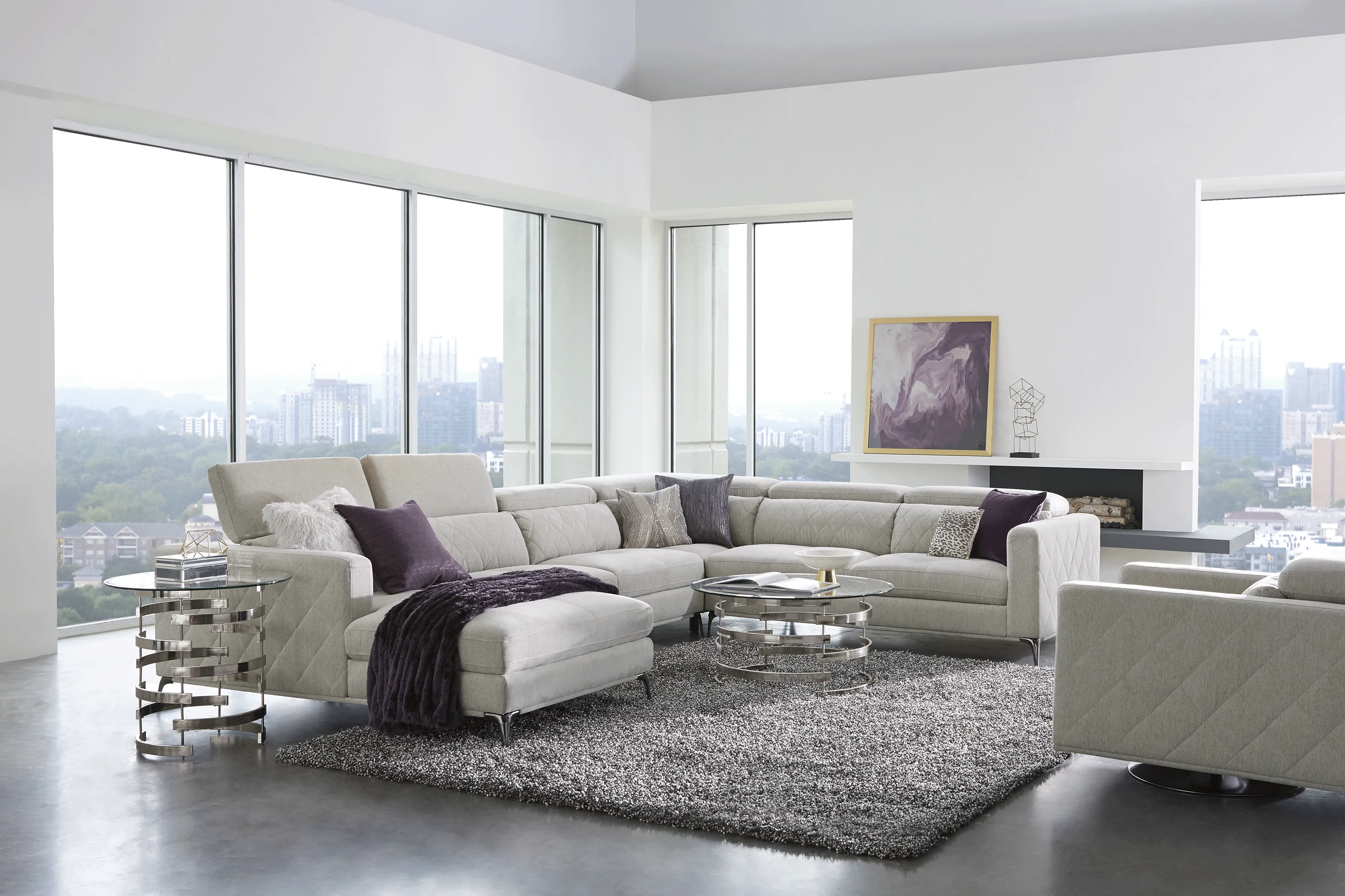 Sorrento Dove 4 Pc Sectional - Thumbnail - Image 2