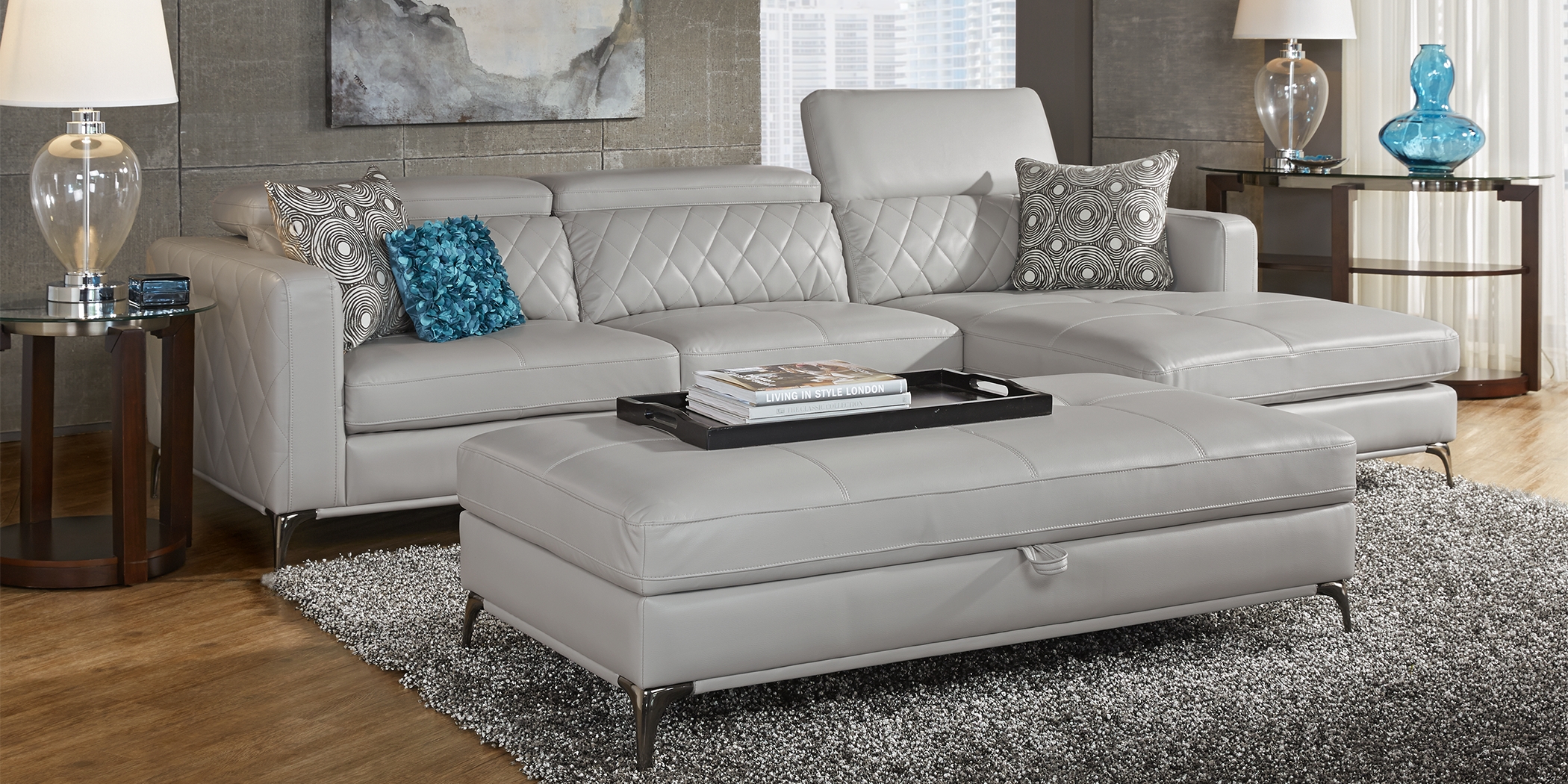 Sorrento Platinum 3 Pc Sectional Living Room - Thumbnail - Image 1
