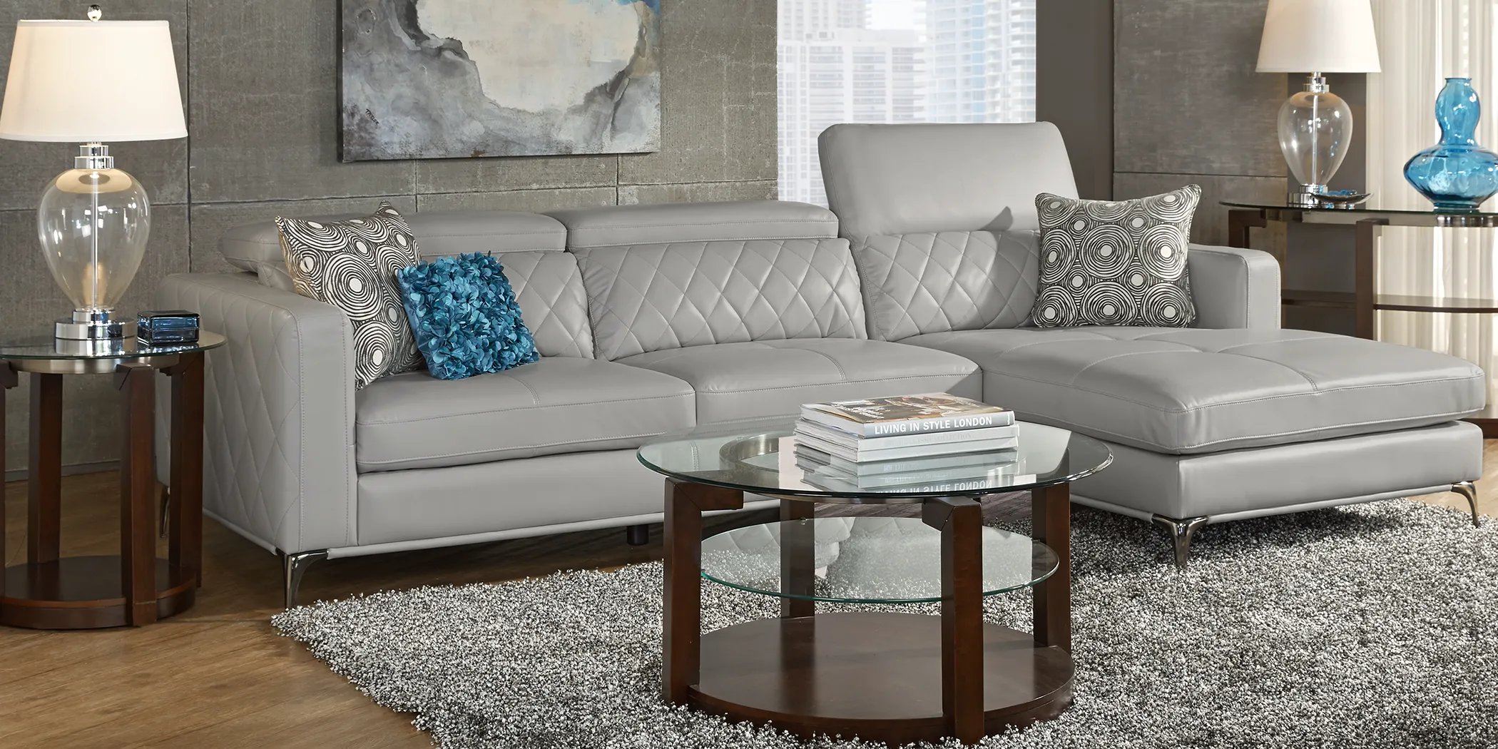 Sorrento Platinum 5 Pc Sectional Living Room - Thumbnail - Image 1