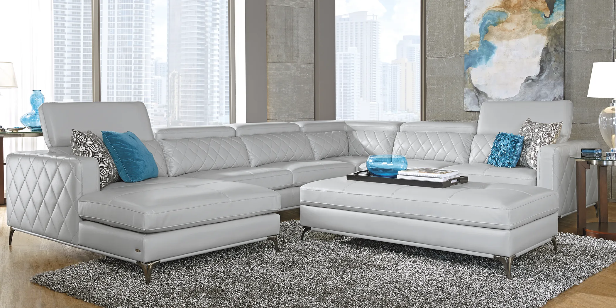 Sorrento Platinum 7 Pc Sectional Living Room - Thumbnail - Image 1