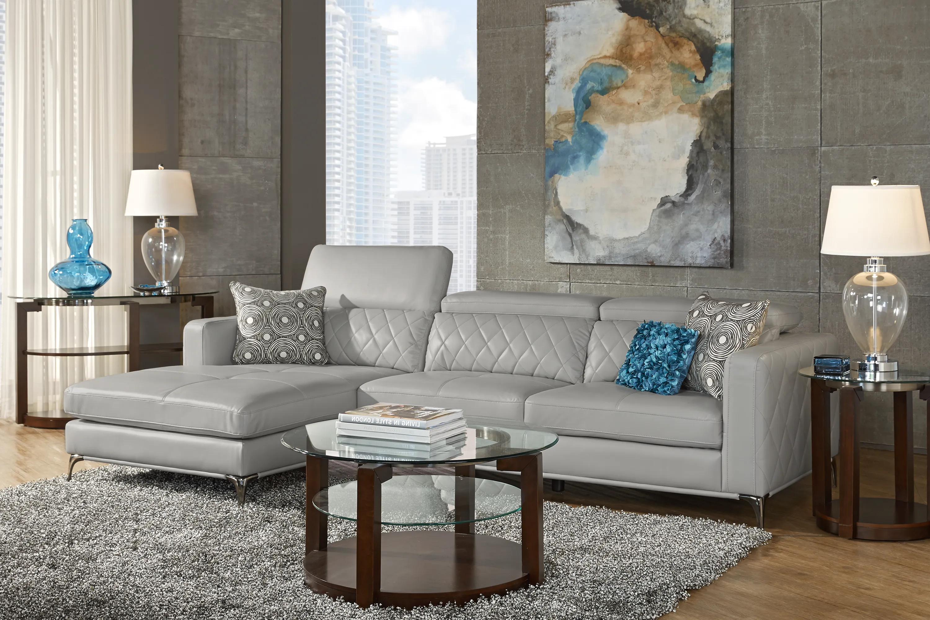 Sorrento Platinum 5 Pc Sectional Living Room - Thumbnail - Image 1