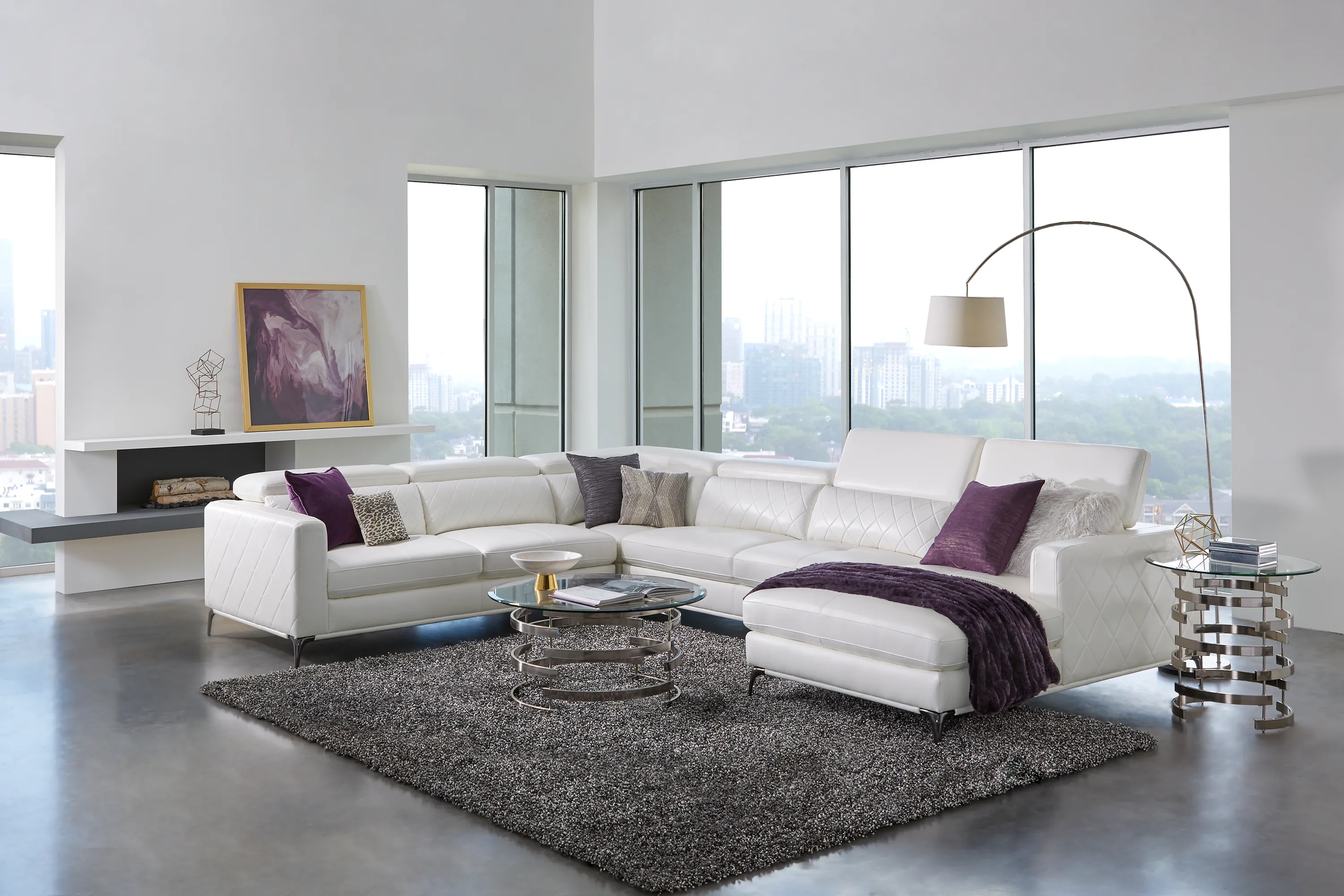 Sorrento White 4 Pc Sectional - Thumbnail - Image 2