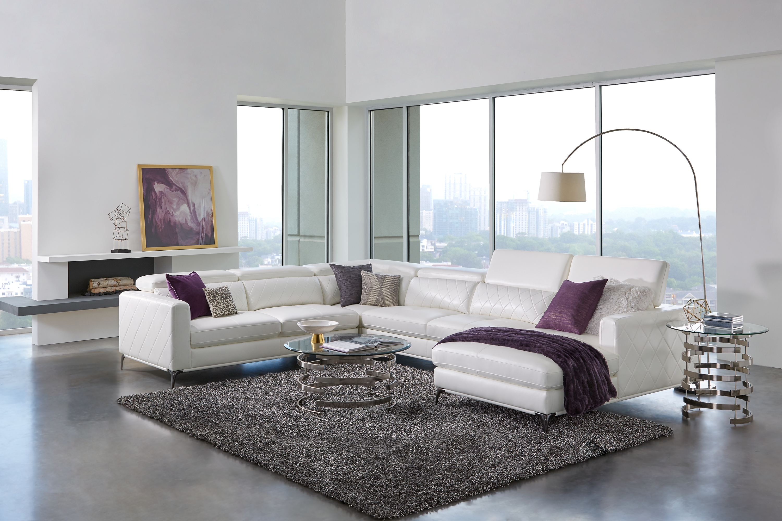Sorrento White 4 Pc Sectional - Thumbnail - Image 2