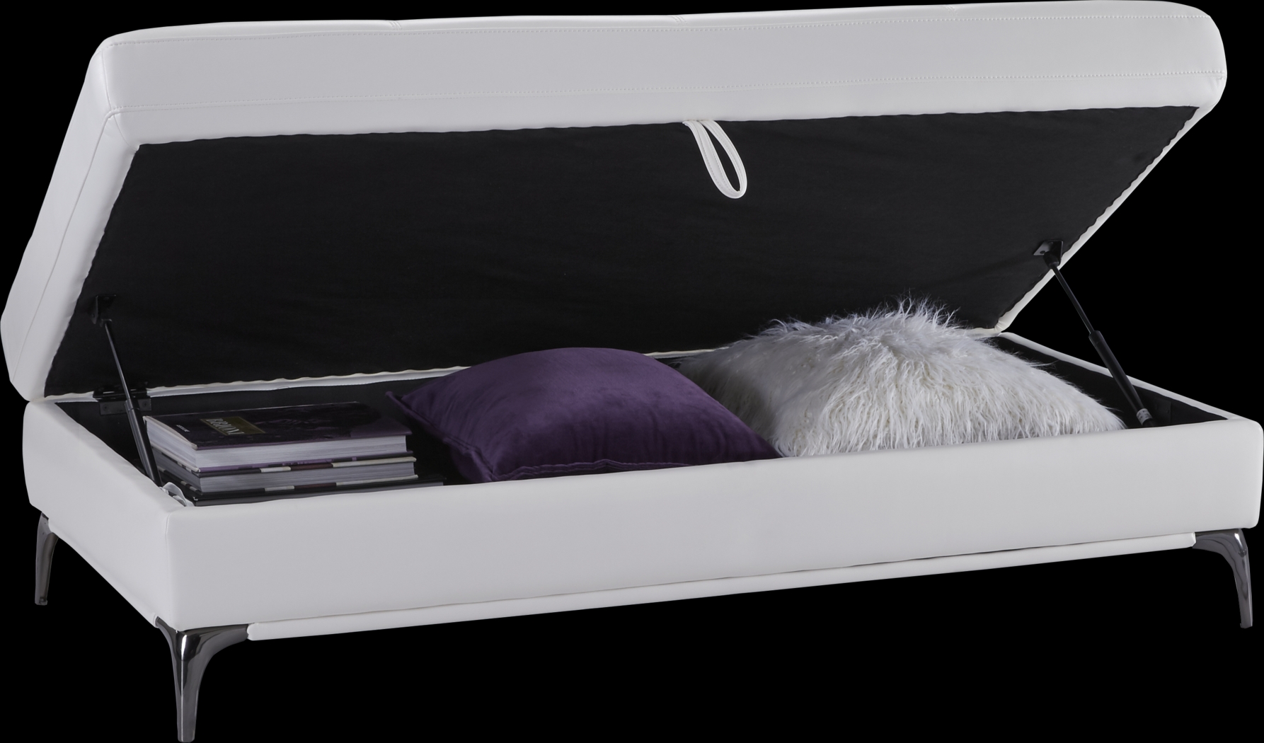 Sorrento White Storage Ottoman - Thumbnail - Image 2