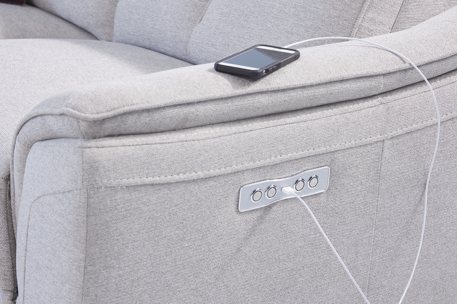 Turano Gray 6 Pc Dual Power Reclining Sectional - Thumbnail - Image 4