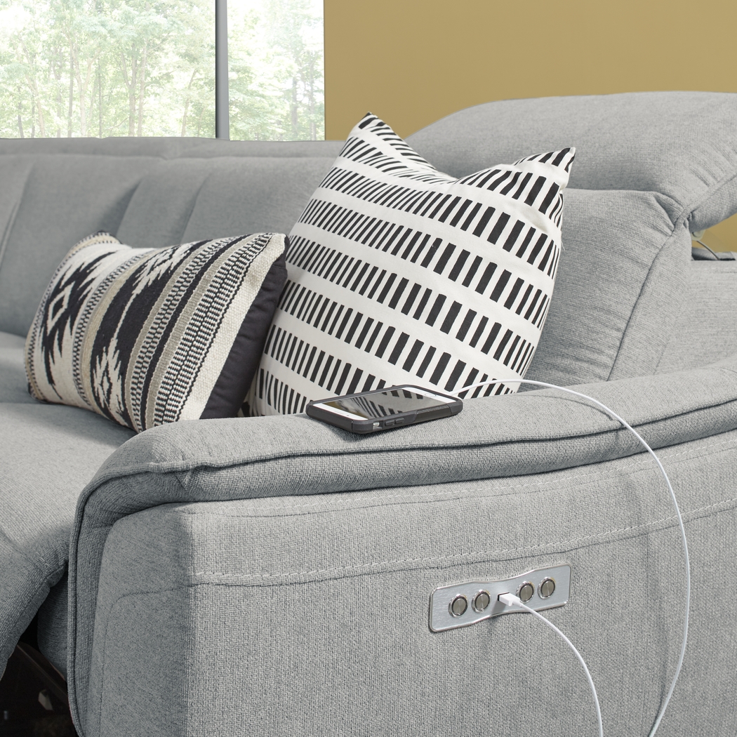 Turano Gray 6 Pc Dual Power Reclining Sectional - Thumbnail - Image 4