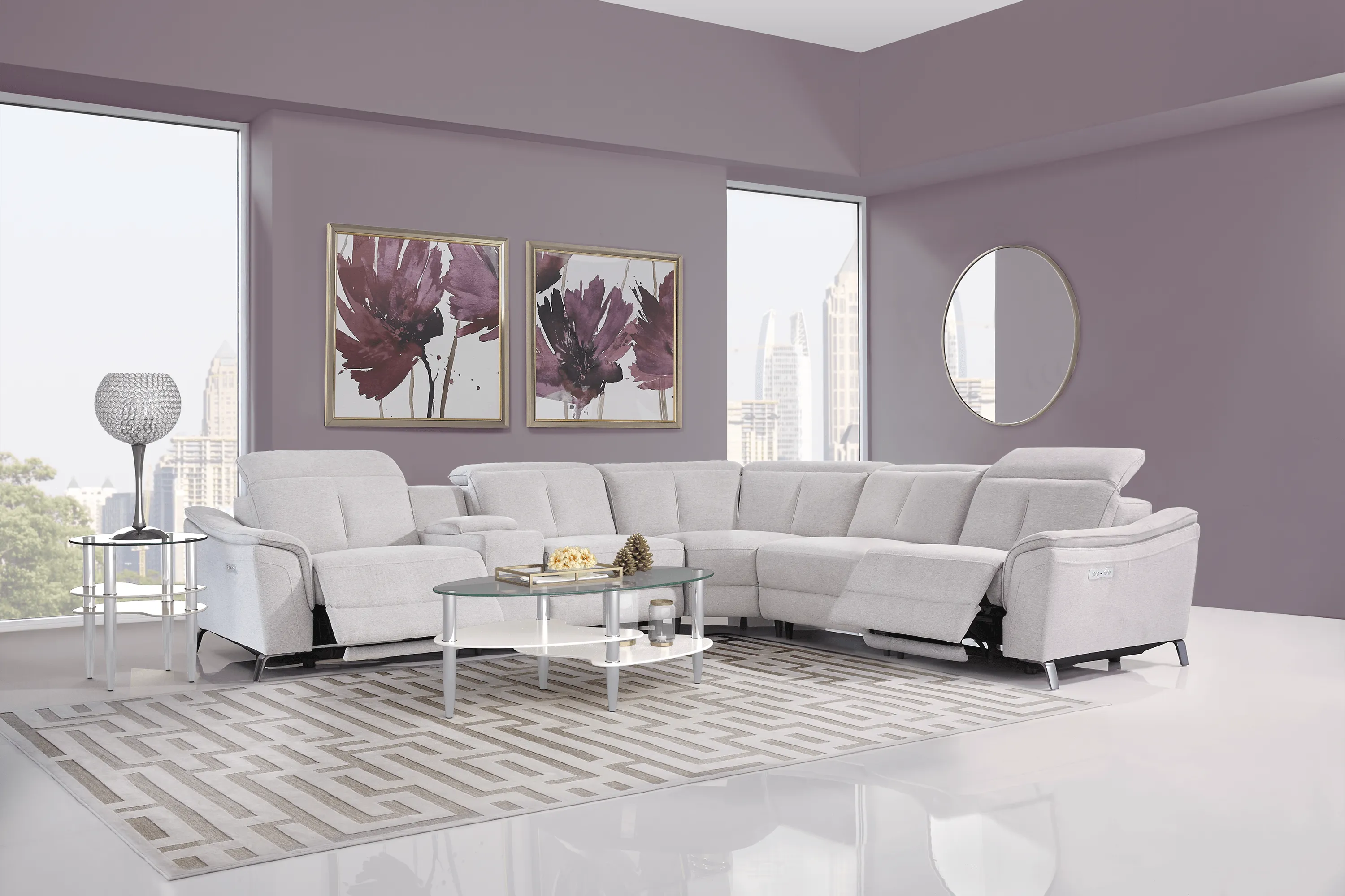 Turano Gray 6 Pc Dual Power Reclining Sectional - Thumbnail - Image 2