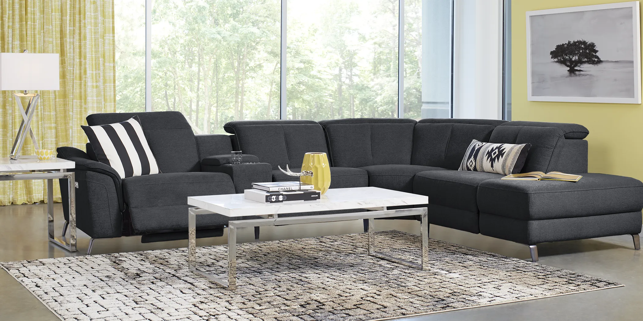 Turano Midnight 10 Pc Dual Power Reclining Sectional Living Room - Thumbnail - Image 1
