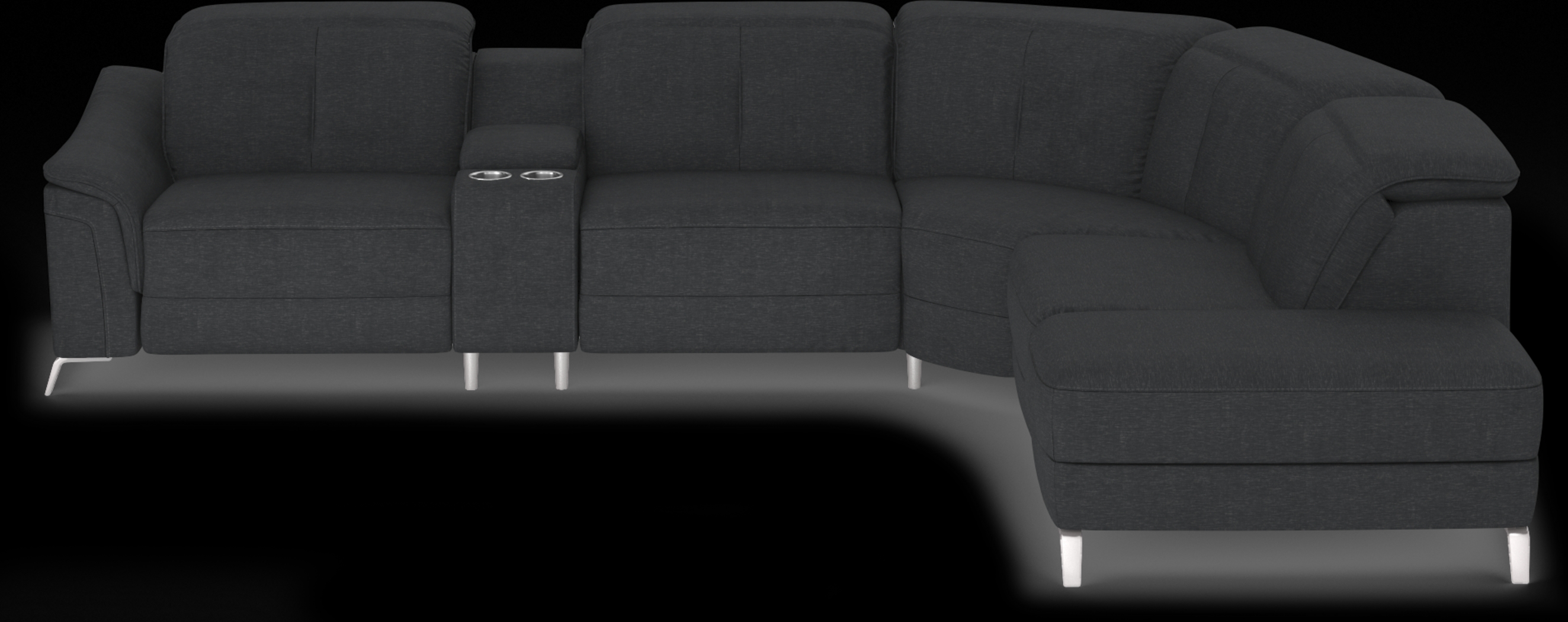 Turano Midnight 6 Pc Dual Power Reclining Sectional - Thumbnail - Image 1
