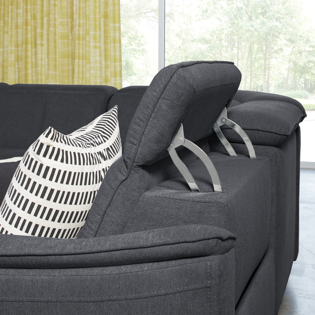 Turano Midnight 6 Pc Dual Power Reclining Sectional - Thumbnail - Image 4