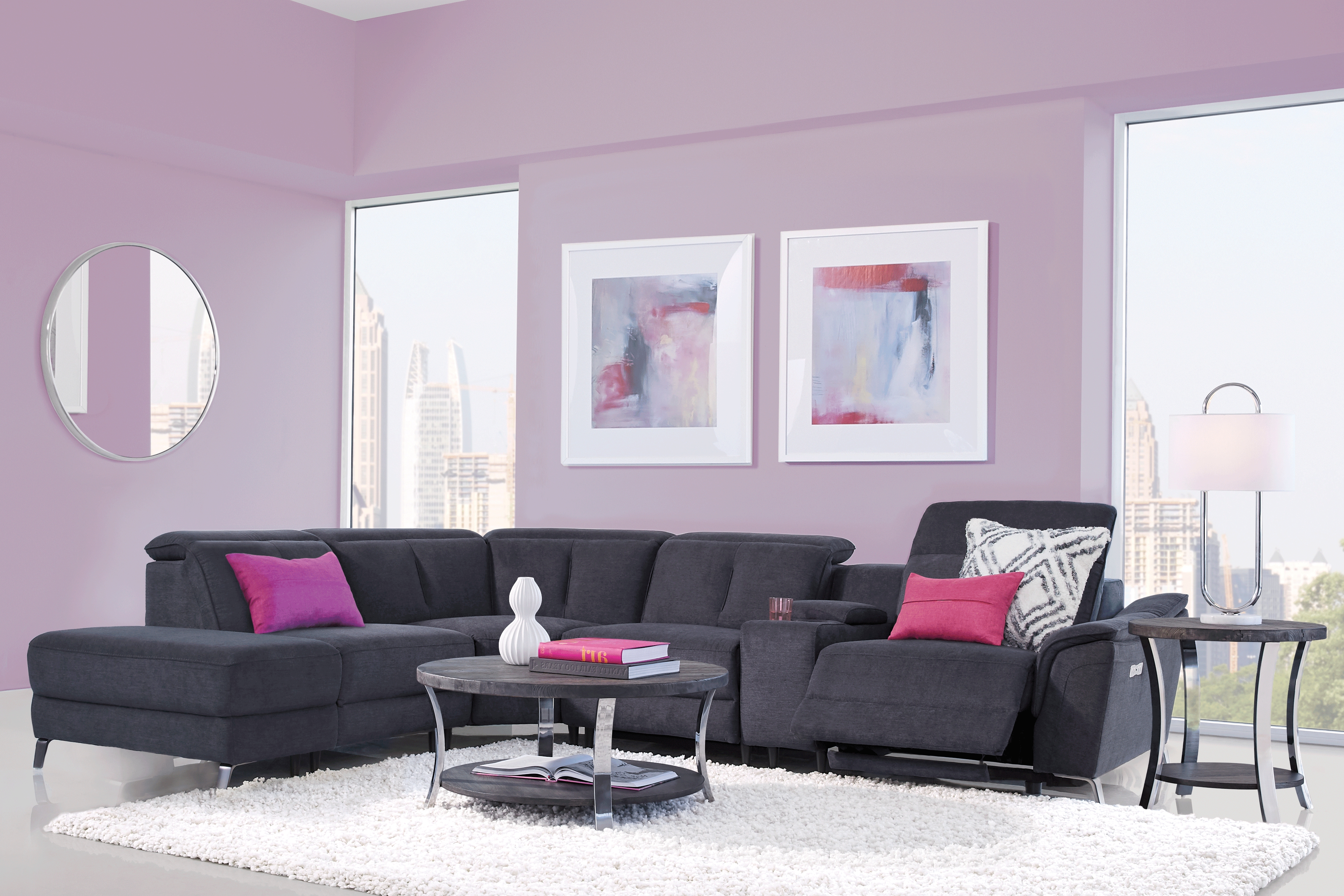 Turano Midnight 6 Pc Dual Power Reclining Sectional - Thumbnail - Image 2