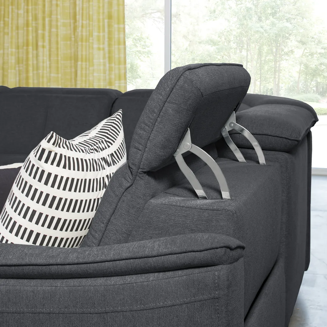 Turano Midnight 6 Pc Dual Power Reclining Sectional - Thumbnail - Image 4