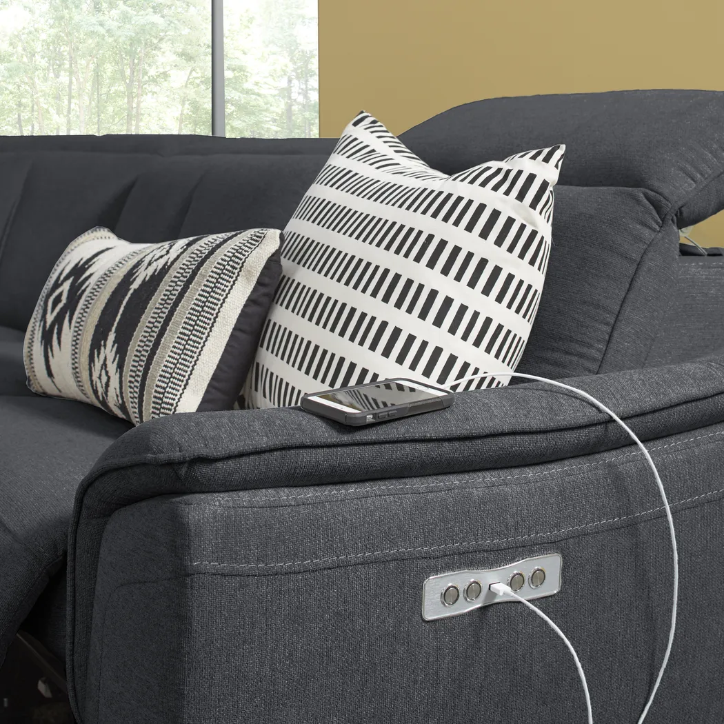 Turano Midnight 6 Pc Dual Power Reclining Sectional - Thumbnail - Image 5