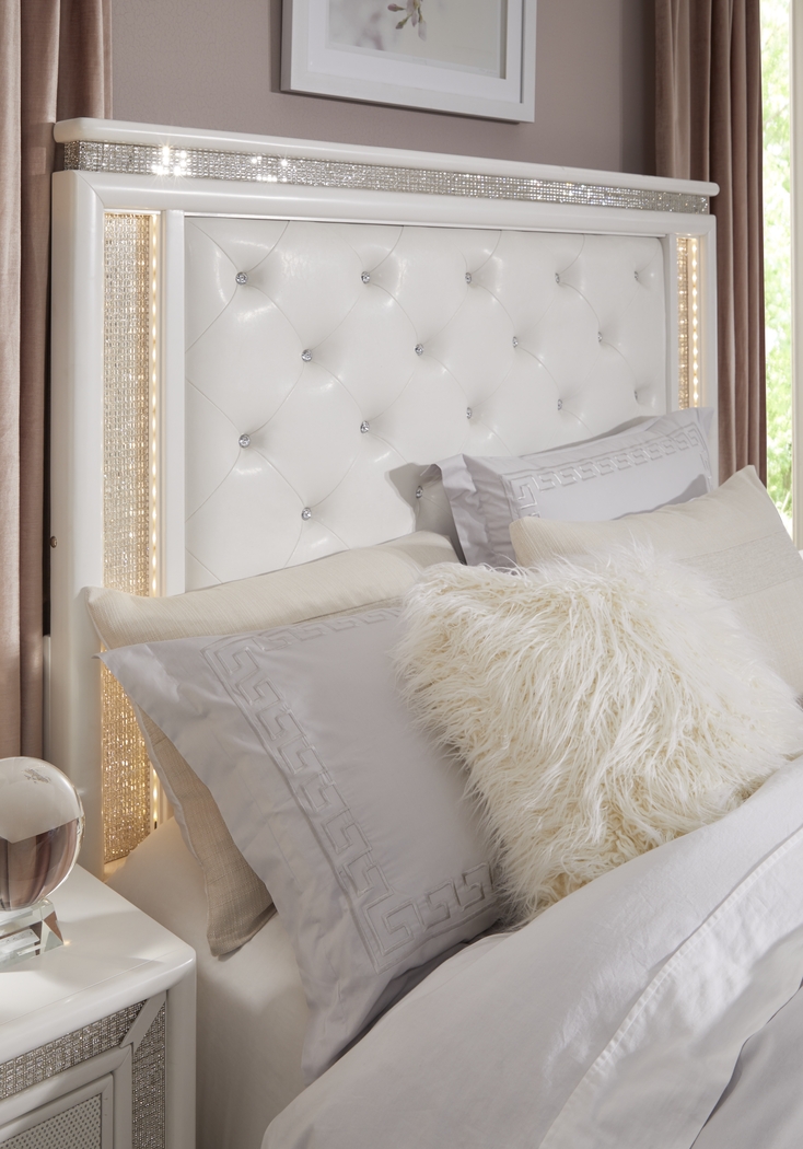 Vegas White 3 Pc King Panel Bed - Thumbnail - Image 2