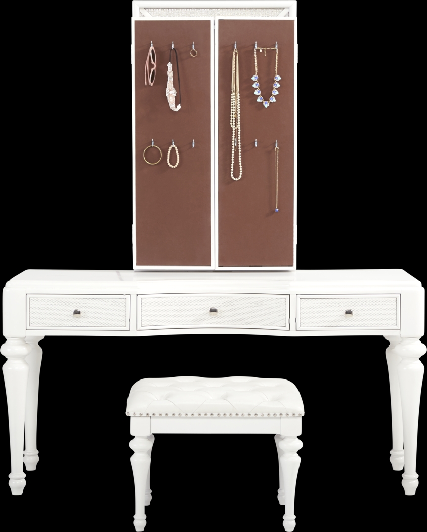 Vegas White 3 Pc Vanity Set - Thumbnail - Image 2