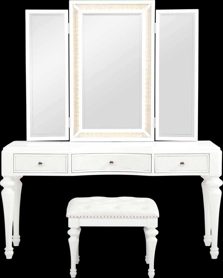 Vegas White 3 Pc Vanity Set - Thumbnail - Image 3