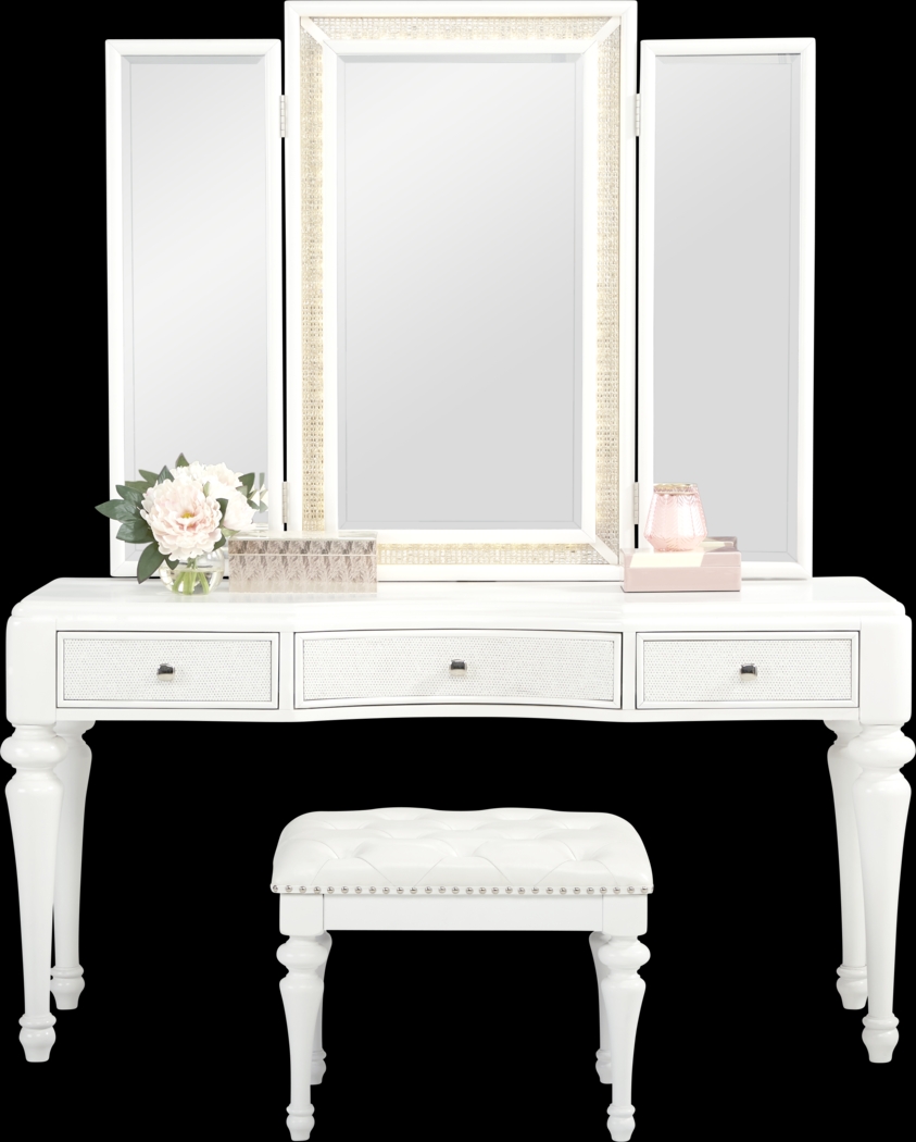 Vegas White 3 Pc Vanity Set - Thumbnail - Image 1