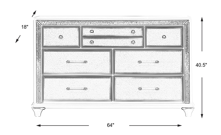 Dimension Image. Please refer to the Dimension Tab on this page for dimension details.