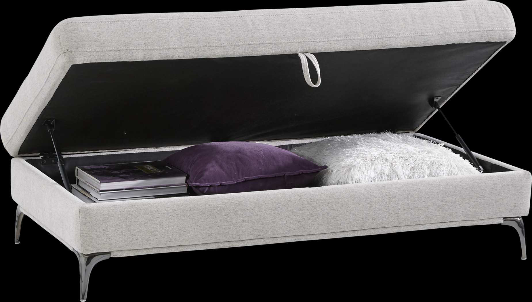 Via Sorrento Dove Storage Ottoman - Thumbnail - Image 2