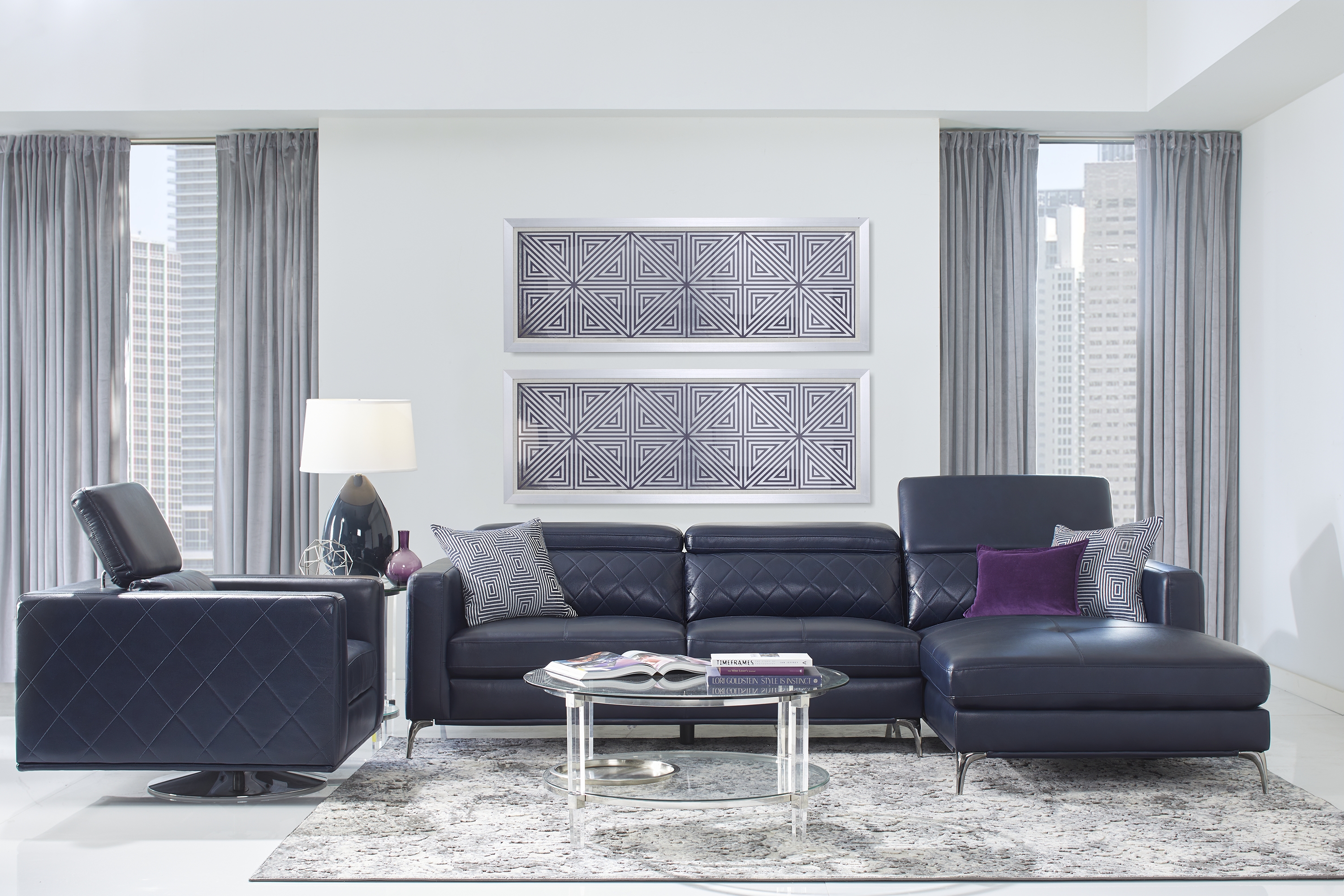 Via Sorrento Navy 2 Pc Sectional - Thumbnail - Image 2