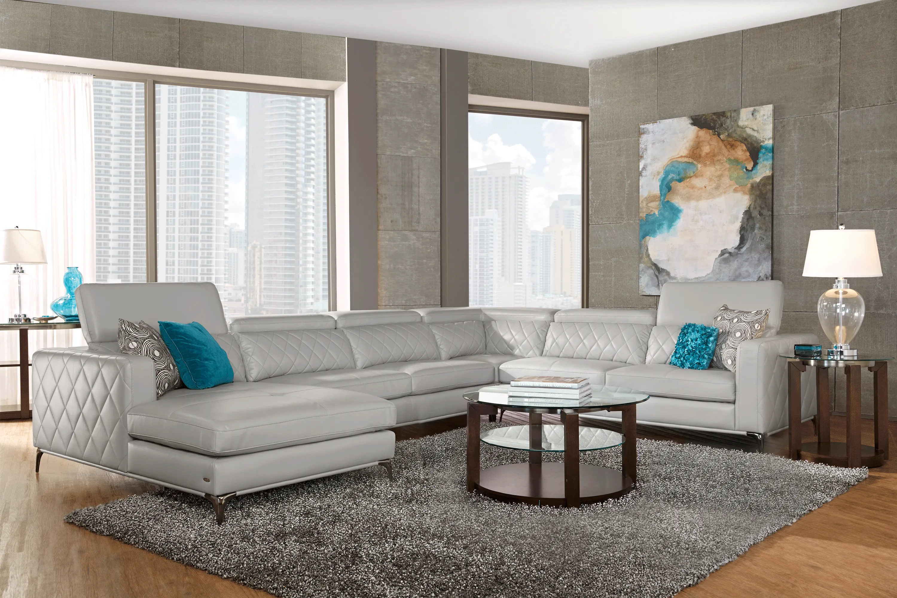 Via Sorrento Platinum 4 Pc Sectional - Thumbnail - Image 2