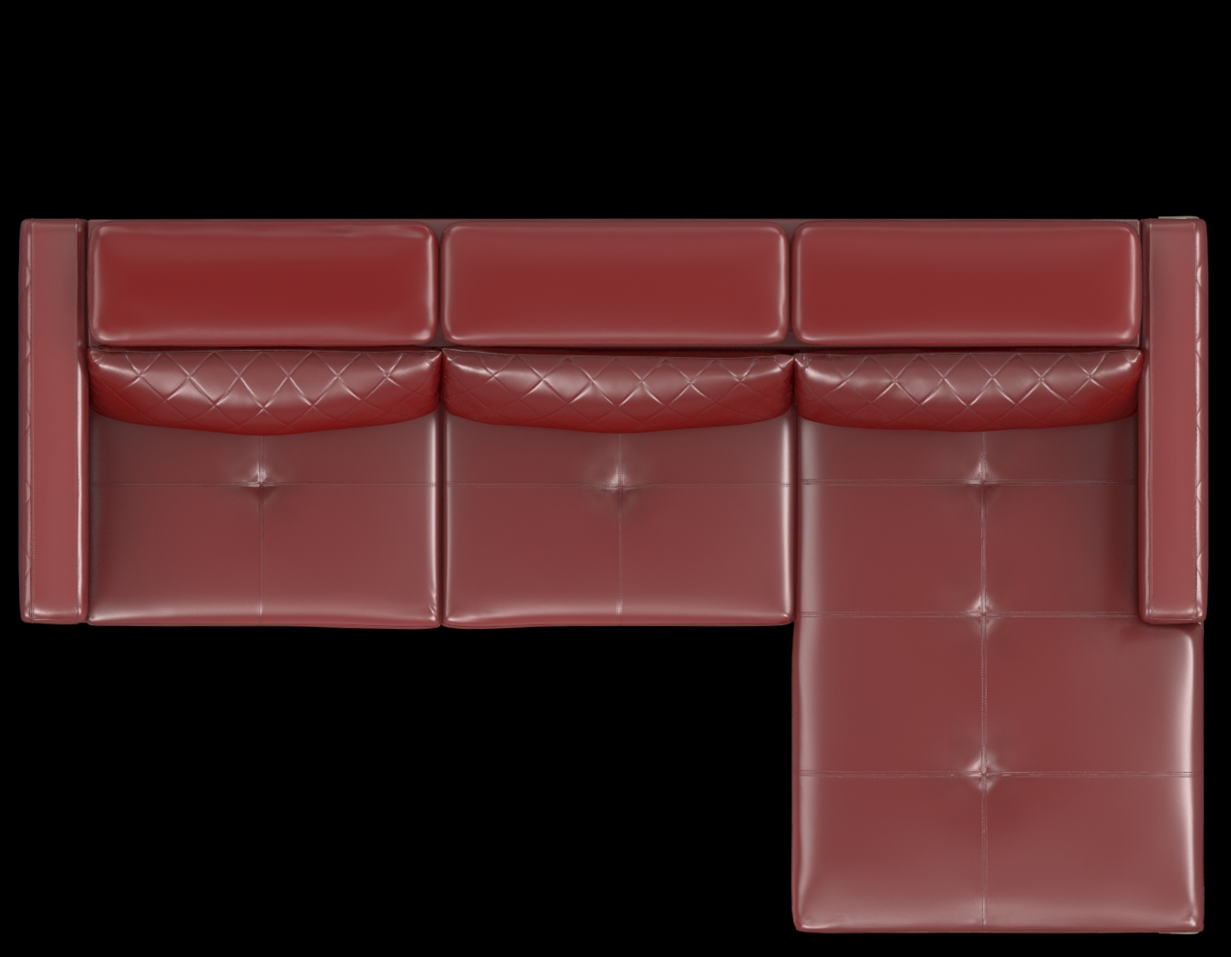 Via Sorrento Red 5 Pc Sectional Living Room - Thumbnail - Image 4