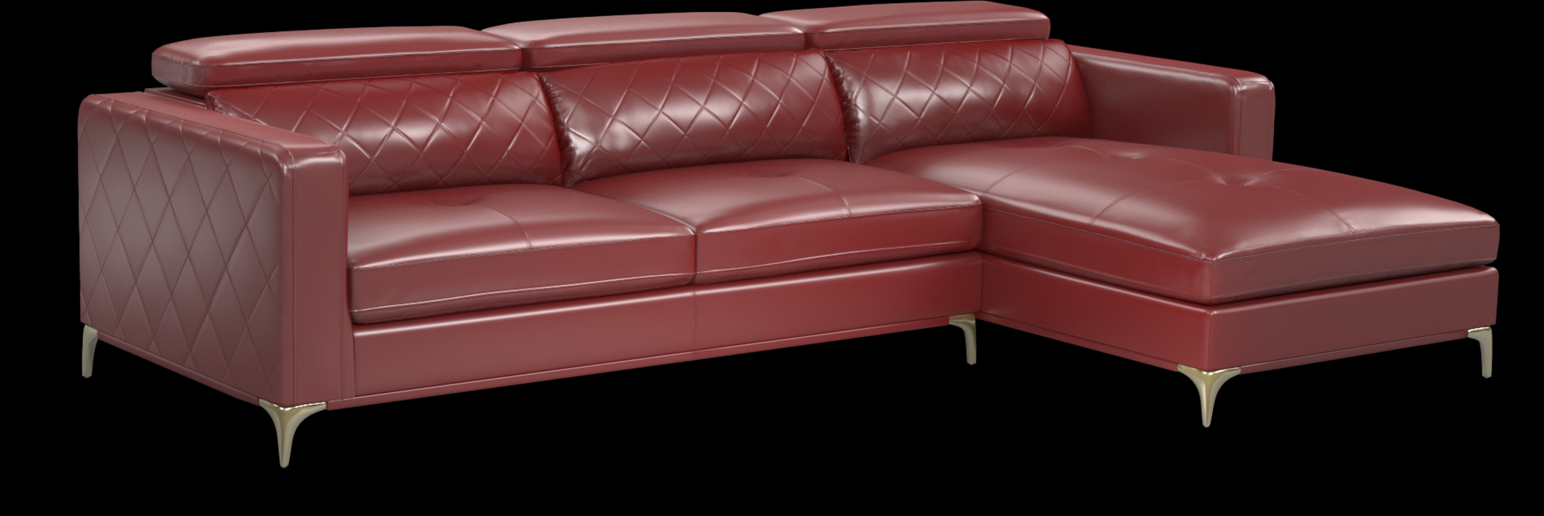 Via Sorrento Red 5 Pc Sectional Living Room - Thumbnail - Image 2