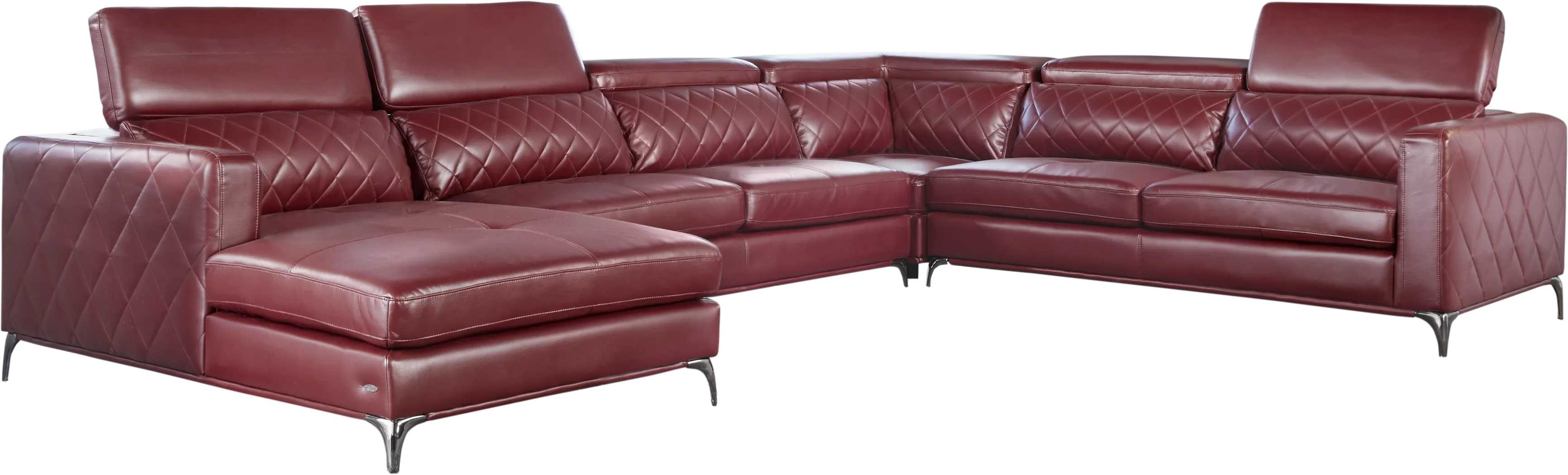 Via Sorrento Red 4 Pc Sectional - Thumbnail - Image 1