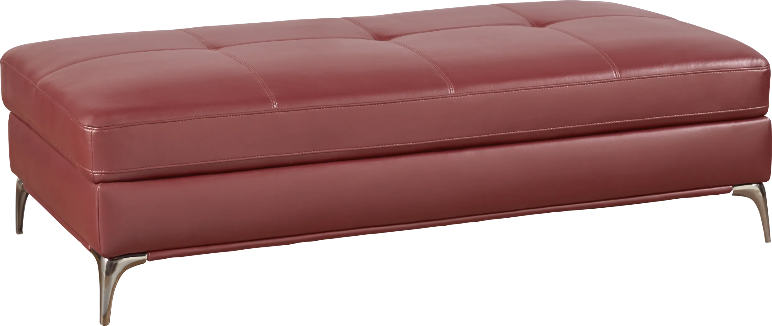 Via Sorrento Red Storage Ottoman - Thumbnail - Image 1