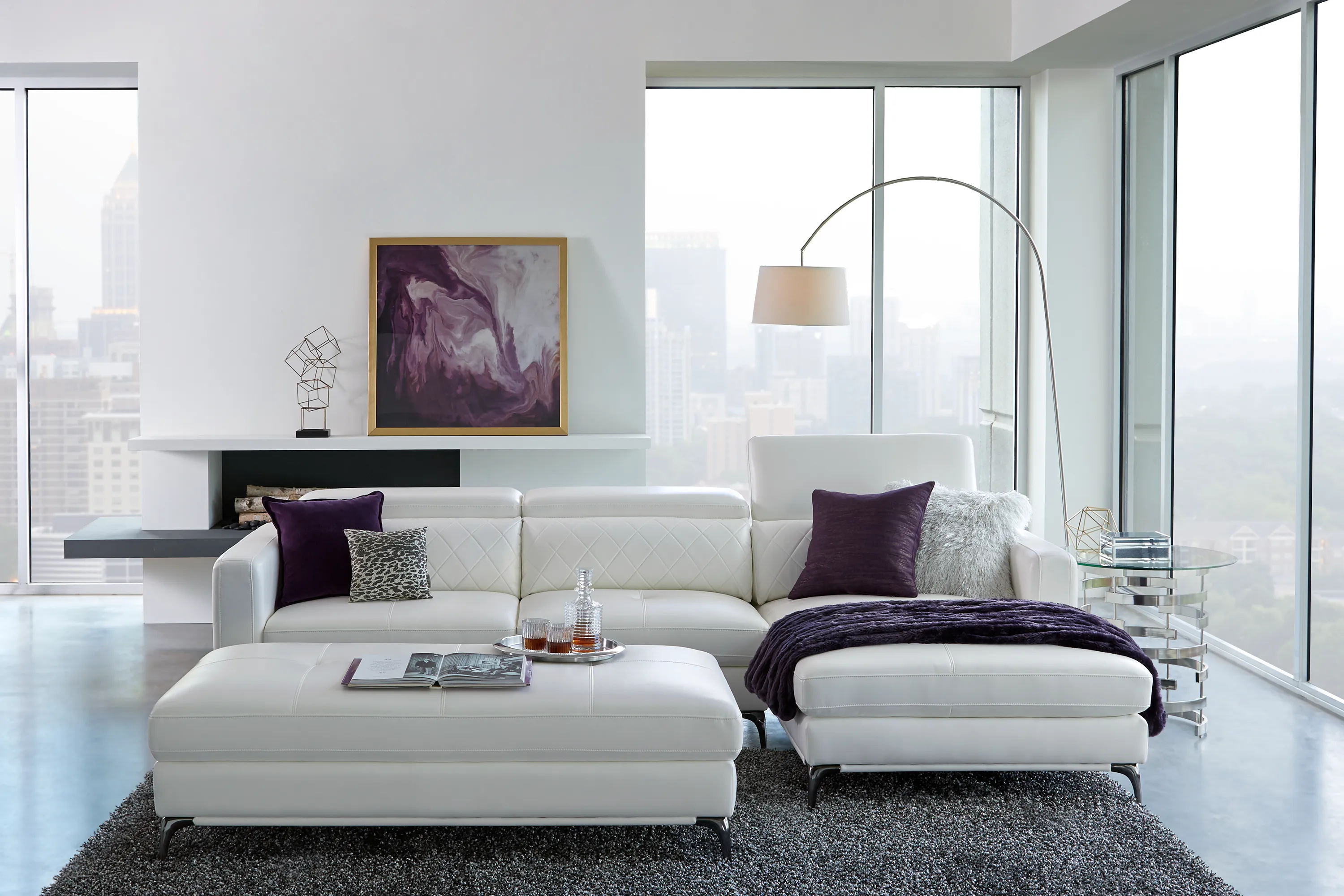 Via Sorrento White 2 Pc Sectional - Thumbnail - Image 2