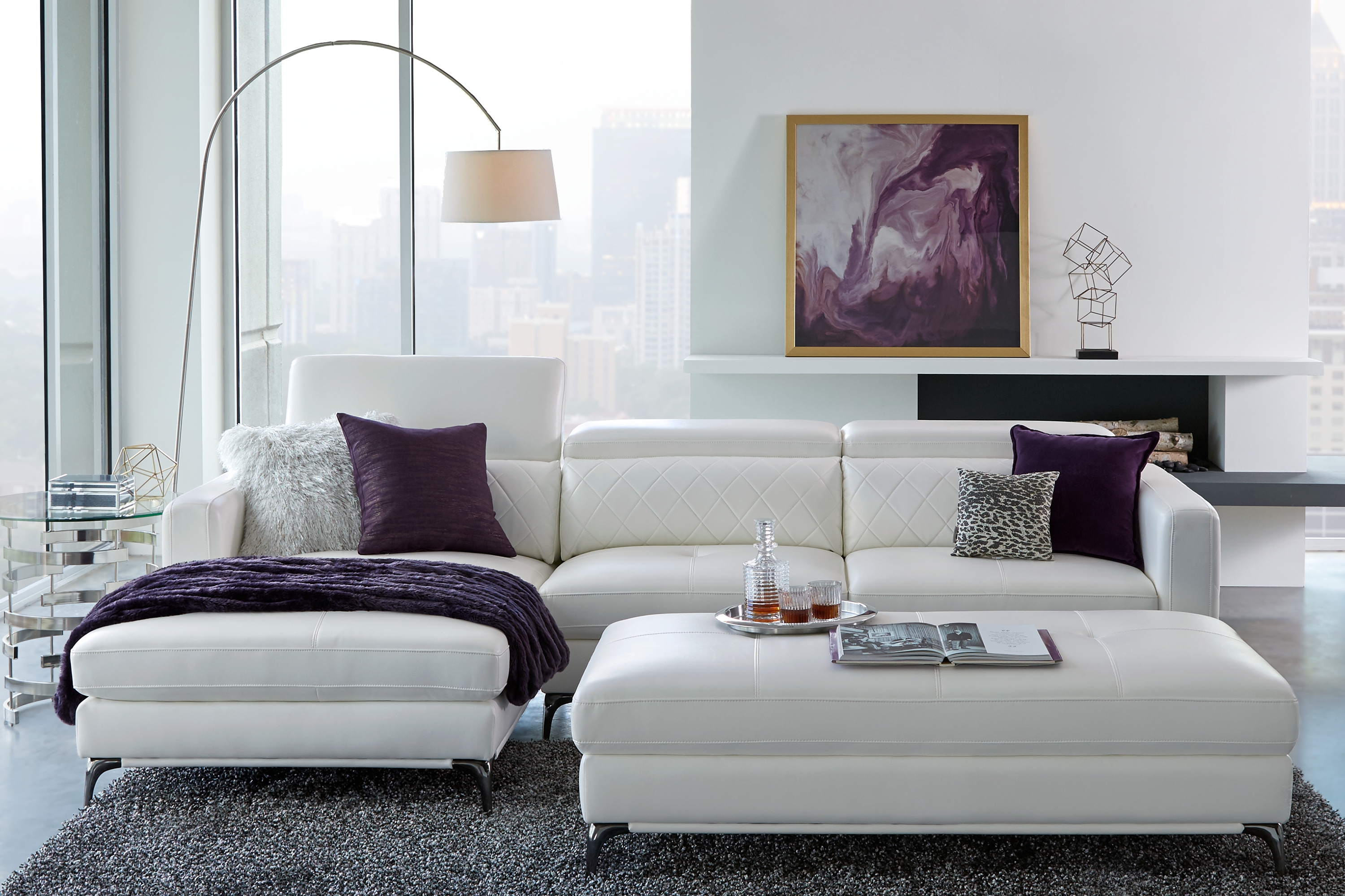 Via Sorrento White 2 Pc Sectional - Thumbnail - Image 2