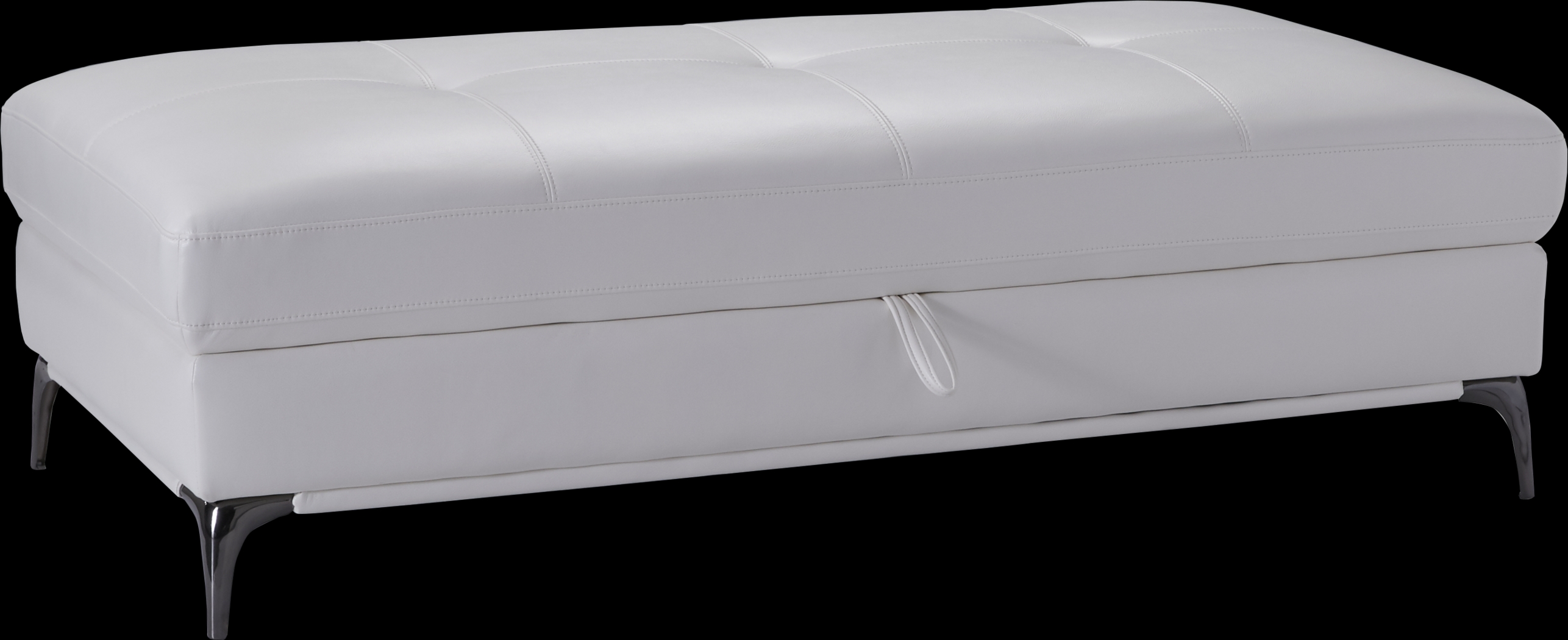 Via Sorrento White Storage Ottoman - Thumbnail - Image 1