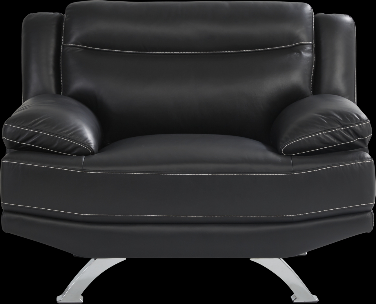 Zamora Black Leather 2 Pc Living Room - Thumbnail - Image 6