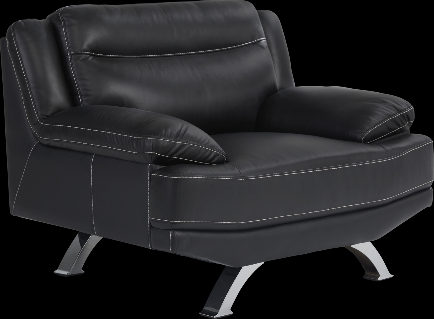 Zamora Black Leather 2 Pc Living Room - Thumbnail - Image 5
