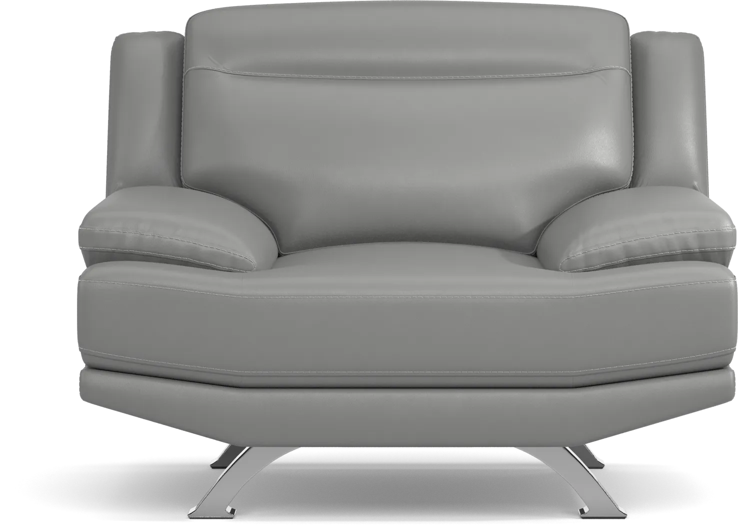 Zamora Gray Leather Chair - Thumbnail - Image 3