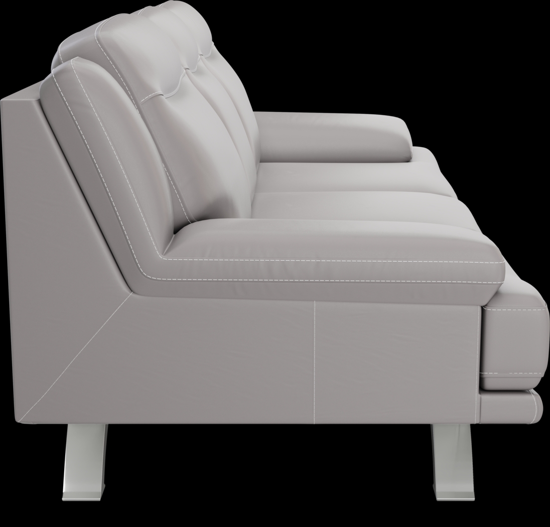 Zamora Gray Leather 5 Pc Living Room - Thumbnail - Image 4