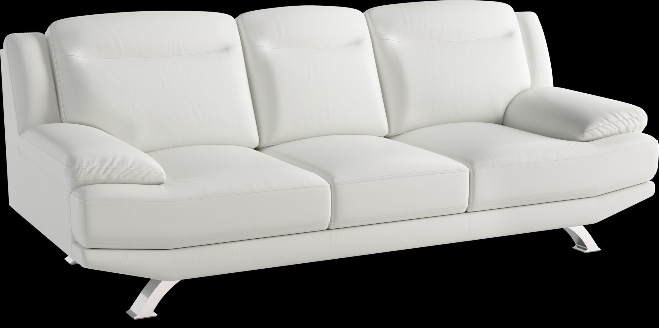 Zamora White Leather 5 Pc Living Room - Thumbnail - Image 3