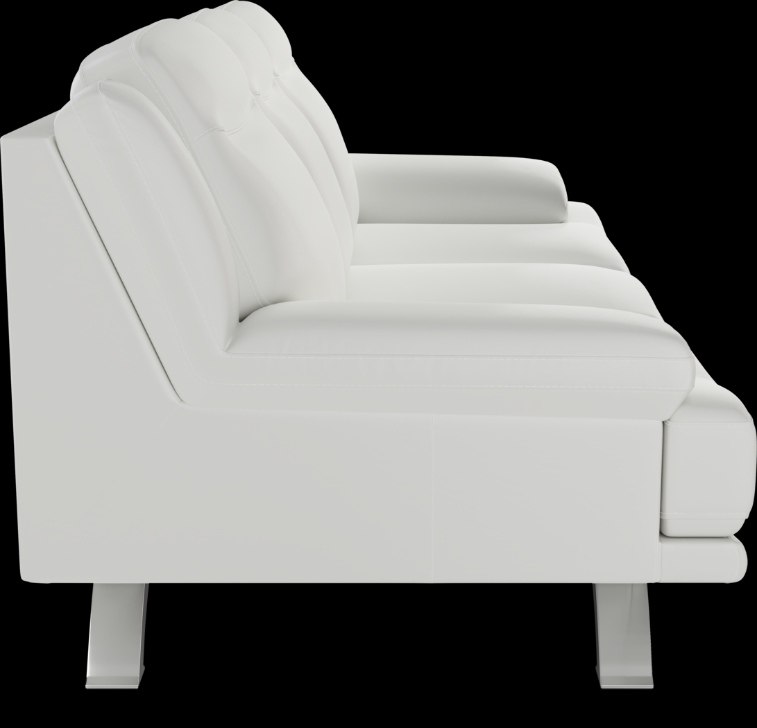 Zamora White Leather 5 Pc Living Room - Thumbnail - Image 4