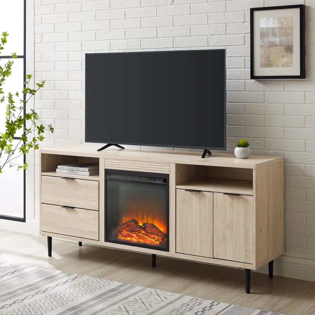 Sofley Birch 60 in. Console With Electric Fireplace - Thumbnail - Image 4