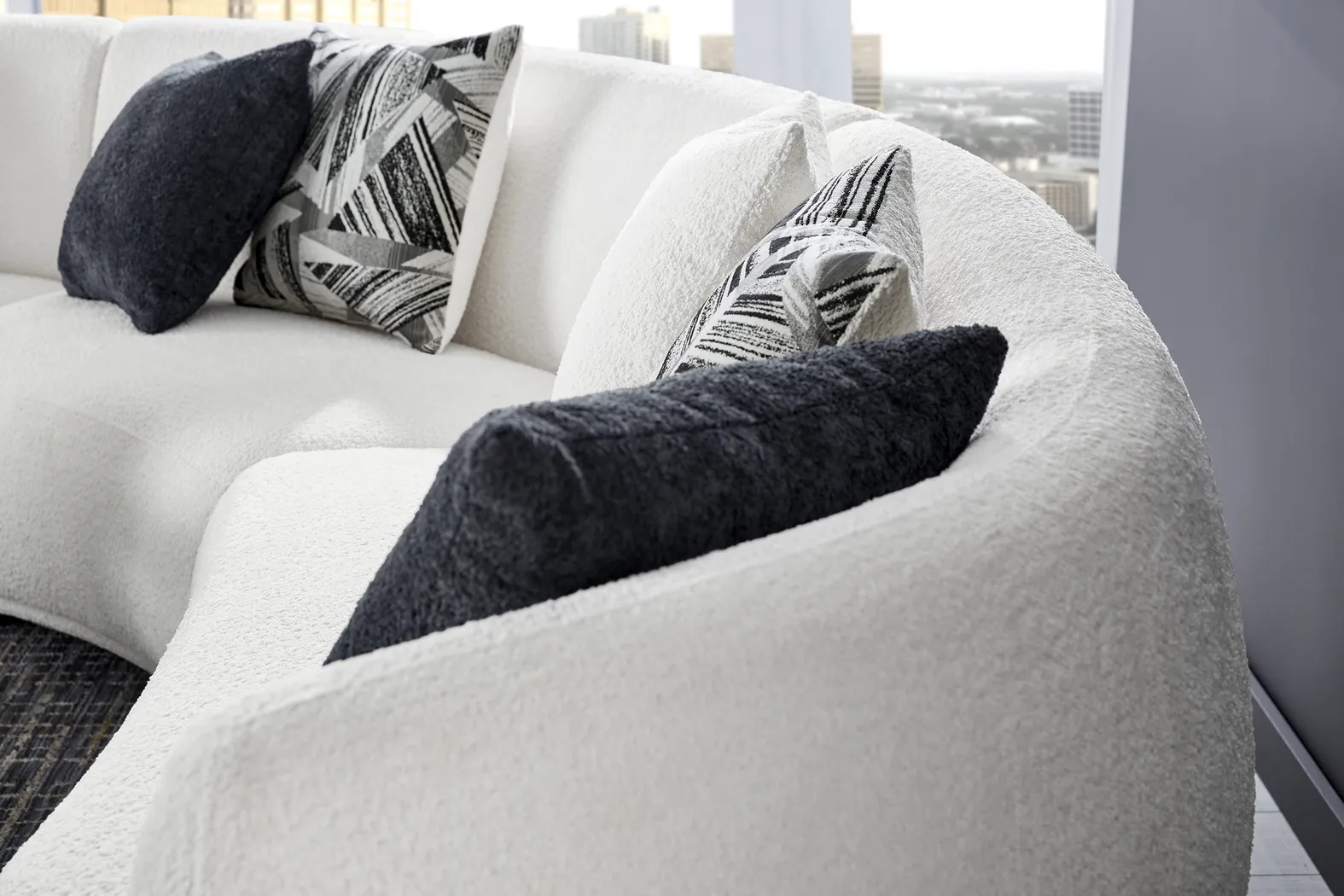 Soho Avenue White 3 Pc Sectional - Thumbnail - Image 3