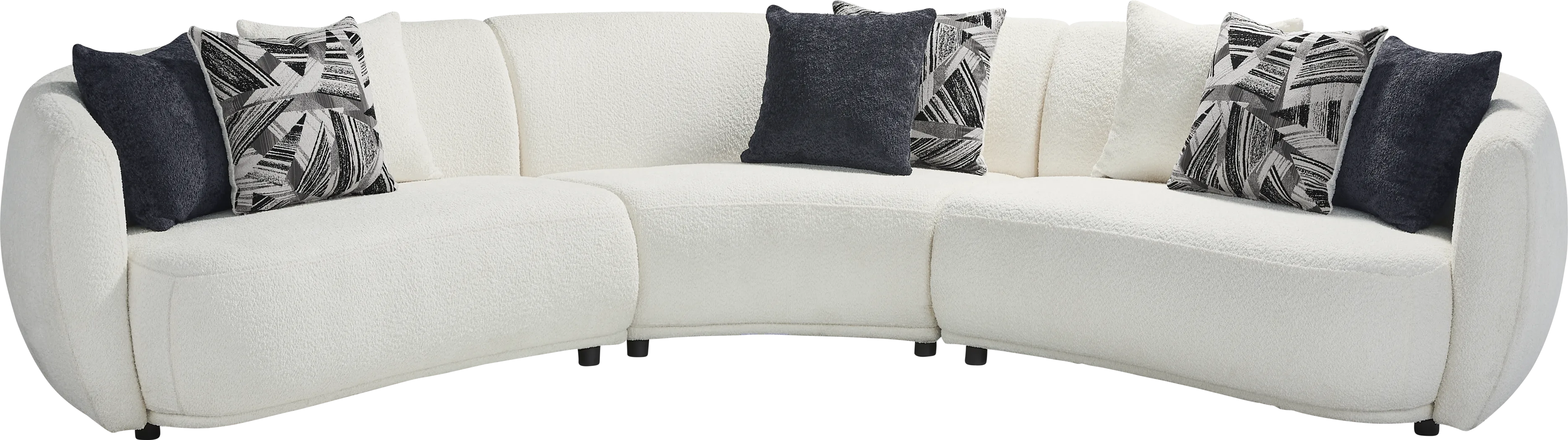 Soho Avenue White 3 Pc Sectional - Thumbnail - Image 1