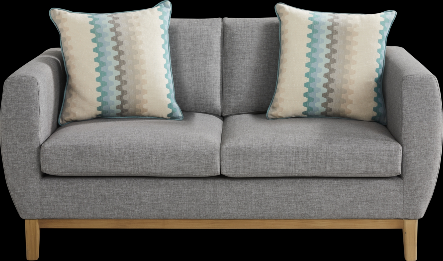 Soho Gray Outdoor Loveseat with Gray Cushions - Thumbnail - Image 1