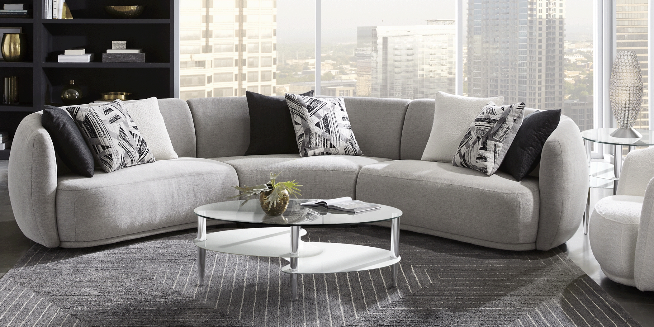 Soho Heights Gray 3 Pc Sectional - Thumbnail - Image 3