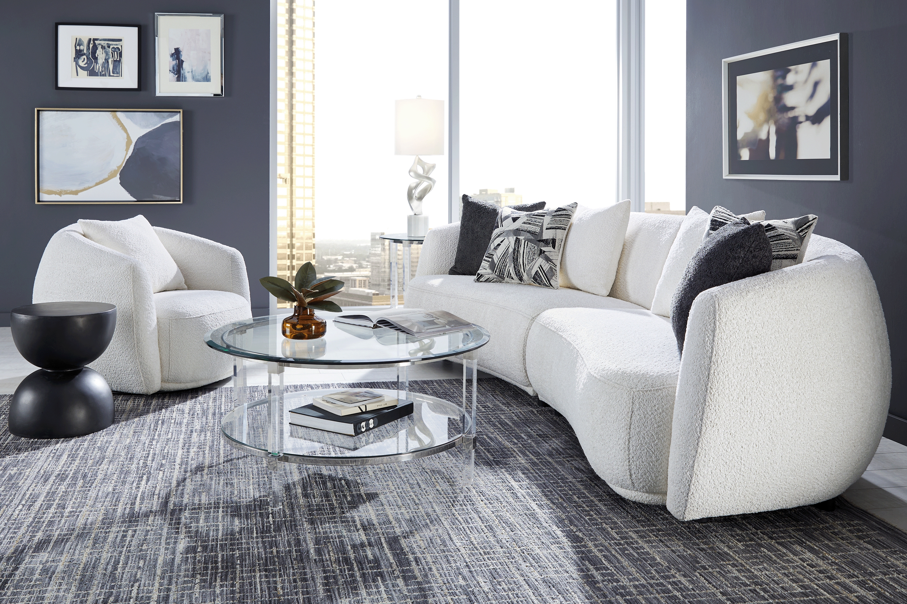 Soho Heights White 2 Pc Sectional - Thumbnail - Image 2